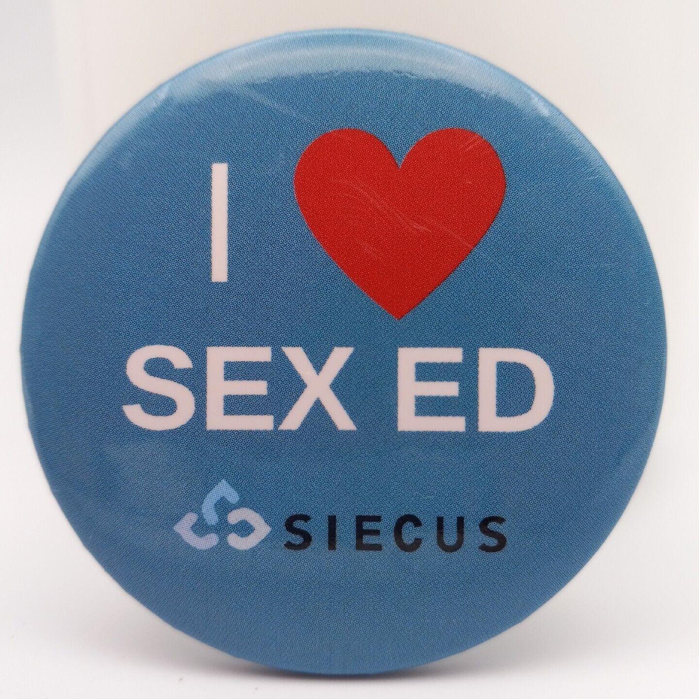 I Love Sex Ed Siecus Pinback Button Sexual Health Non Profit Advertising Heart