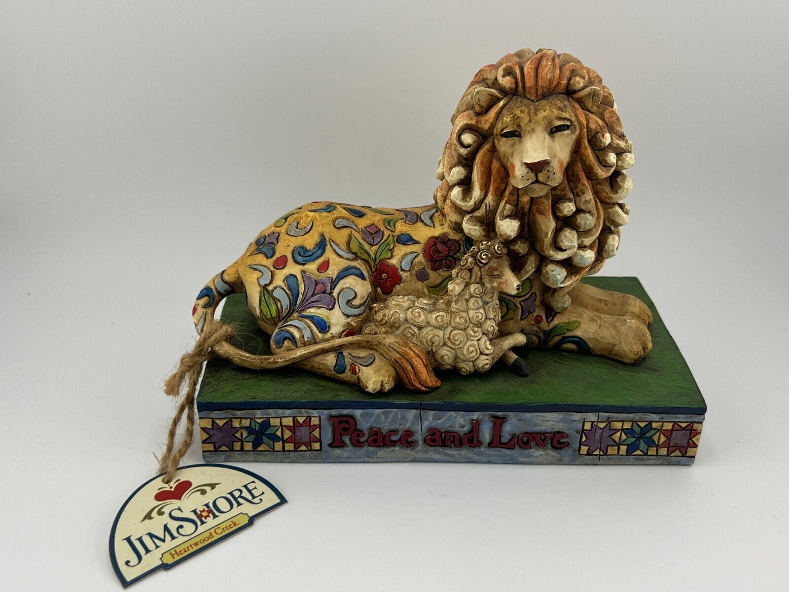 Jim Shore Heartwood Creek Peace and Love Lion and Lamb Figurine 2006 NWT