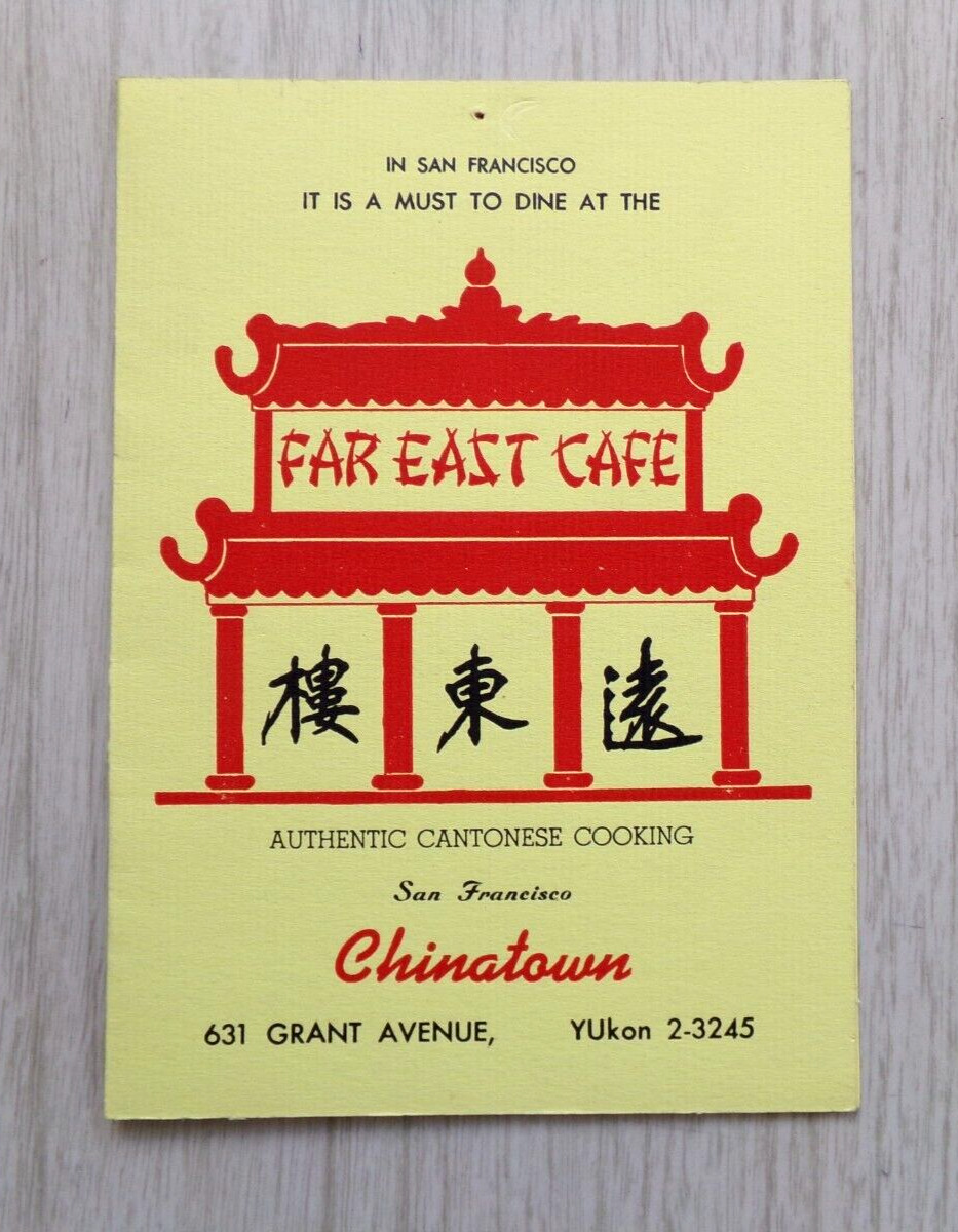 Vintage Far East Cafe Souvenir Mini Menu ca. 1950\'s Rare San Francisco Cantonese