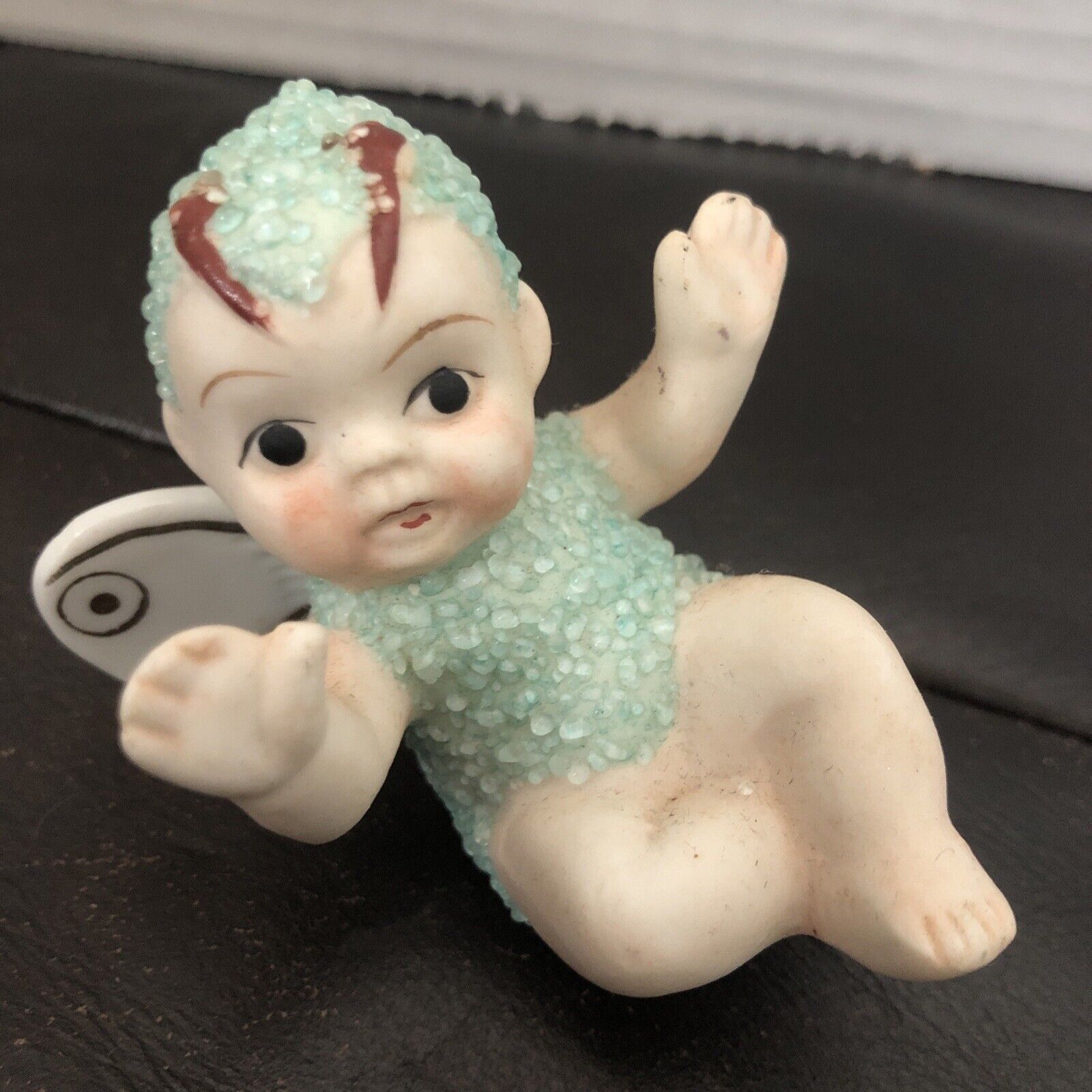 Vintage Bisque Fairy Pixie Aqua Sugar Baby Made in Japan