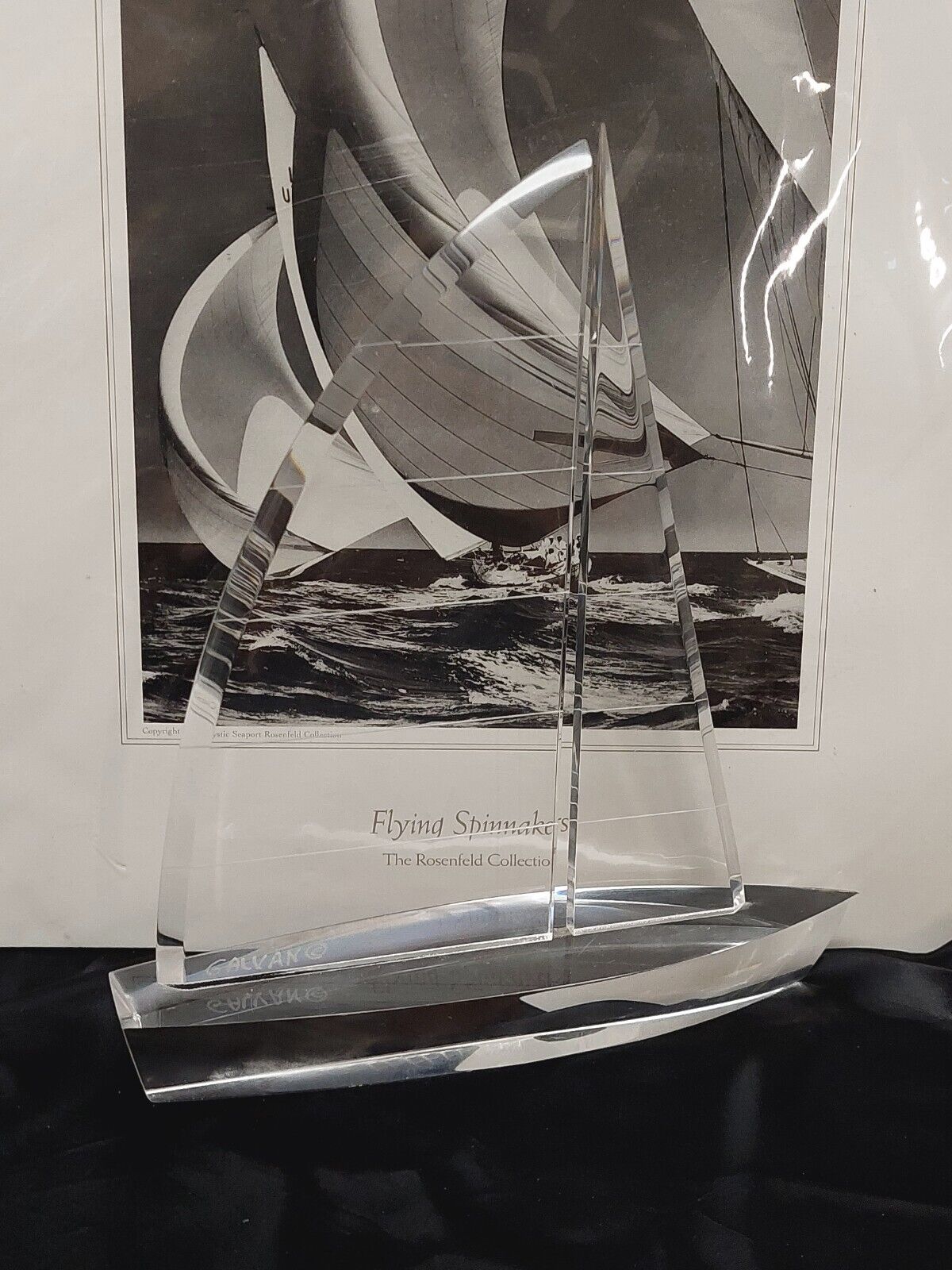 Vtg Lucite Acrylic Sailboat Joseph Galvan Flying Spinnakers Rosenfeld 1938 Lot