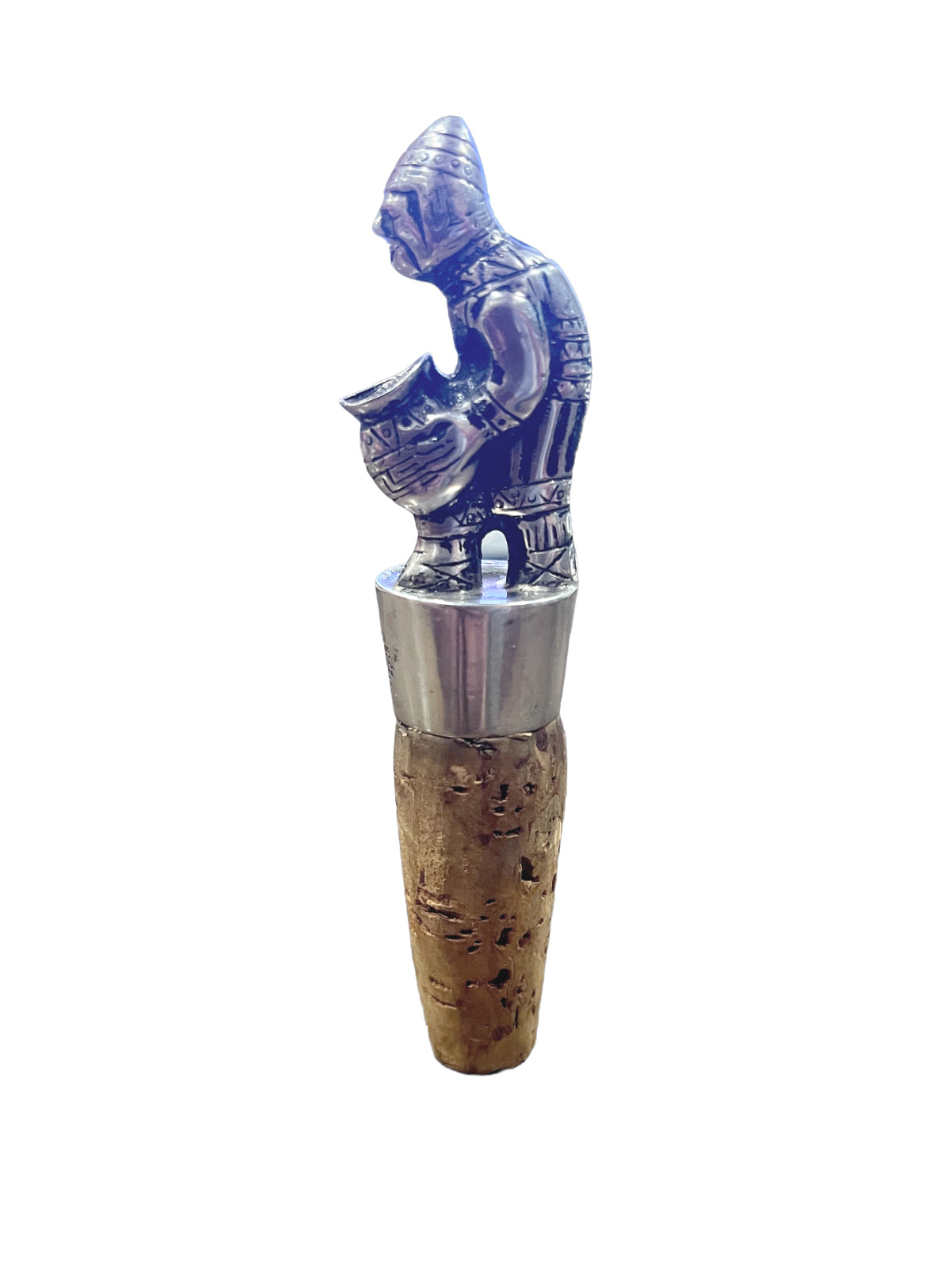 Vintage Peruvian Sterling Silver Multi-Function Wine Pourer Aerator & Stopper