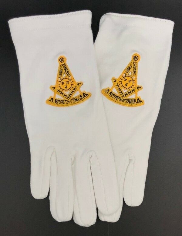 Cotton Gloves with Past Master Emblem - Version 2 (PM2-GLC)