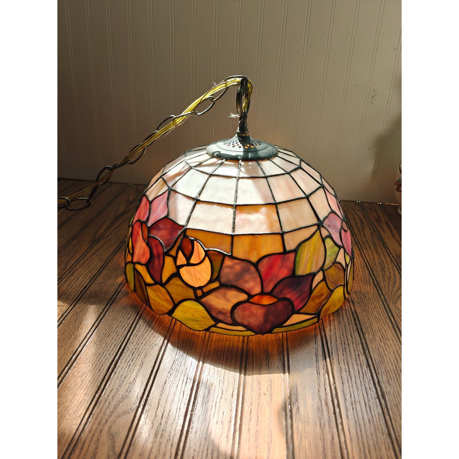 Dale Tiffany Stained Glass Swag Hanging Lamp 