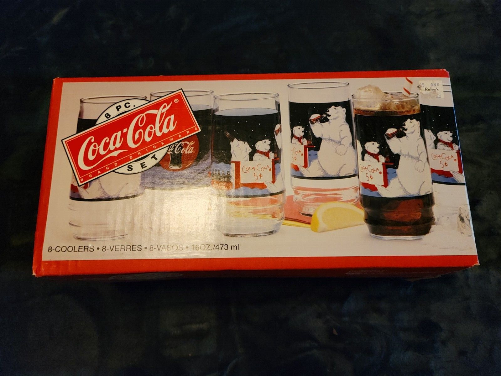 8 Coca-Cola Collectable Glasses - New in Box - #7249 Indiana Glass