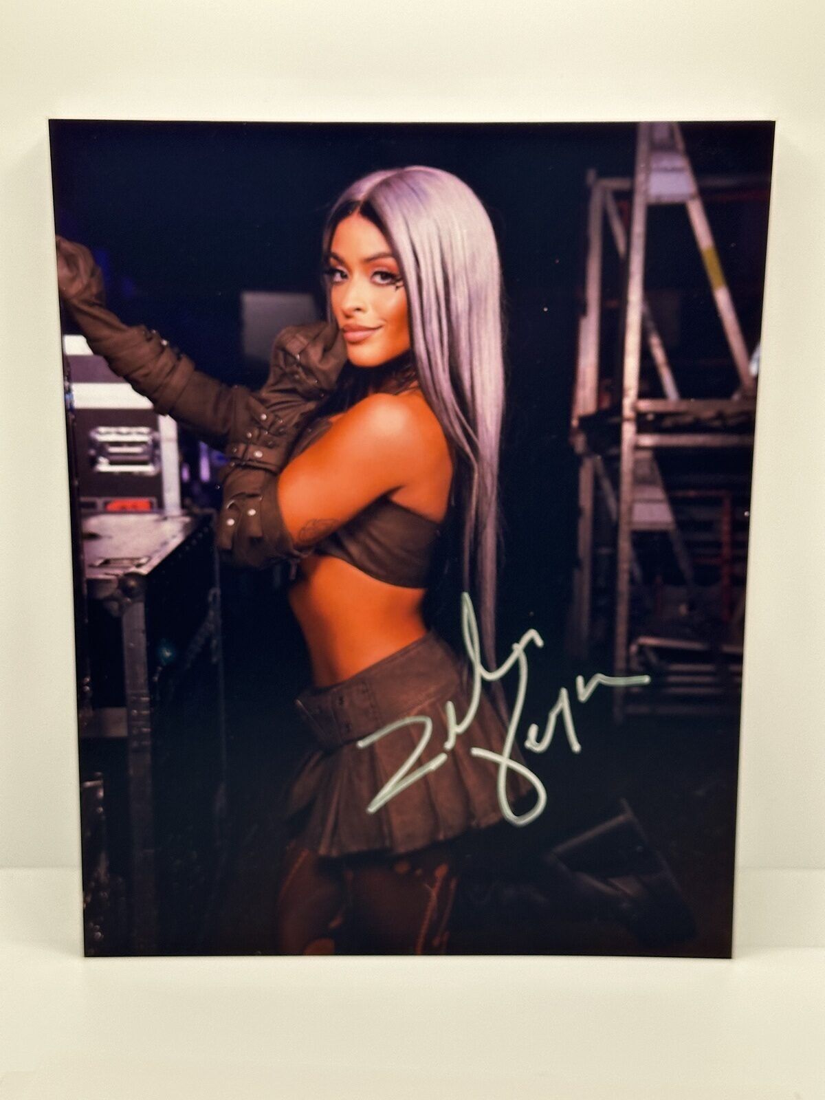 Zelina Vega Backstage Silver Signed Autographed Photo Authentic 8x10 COA