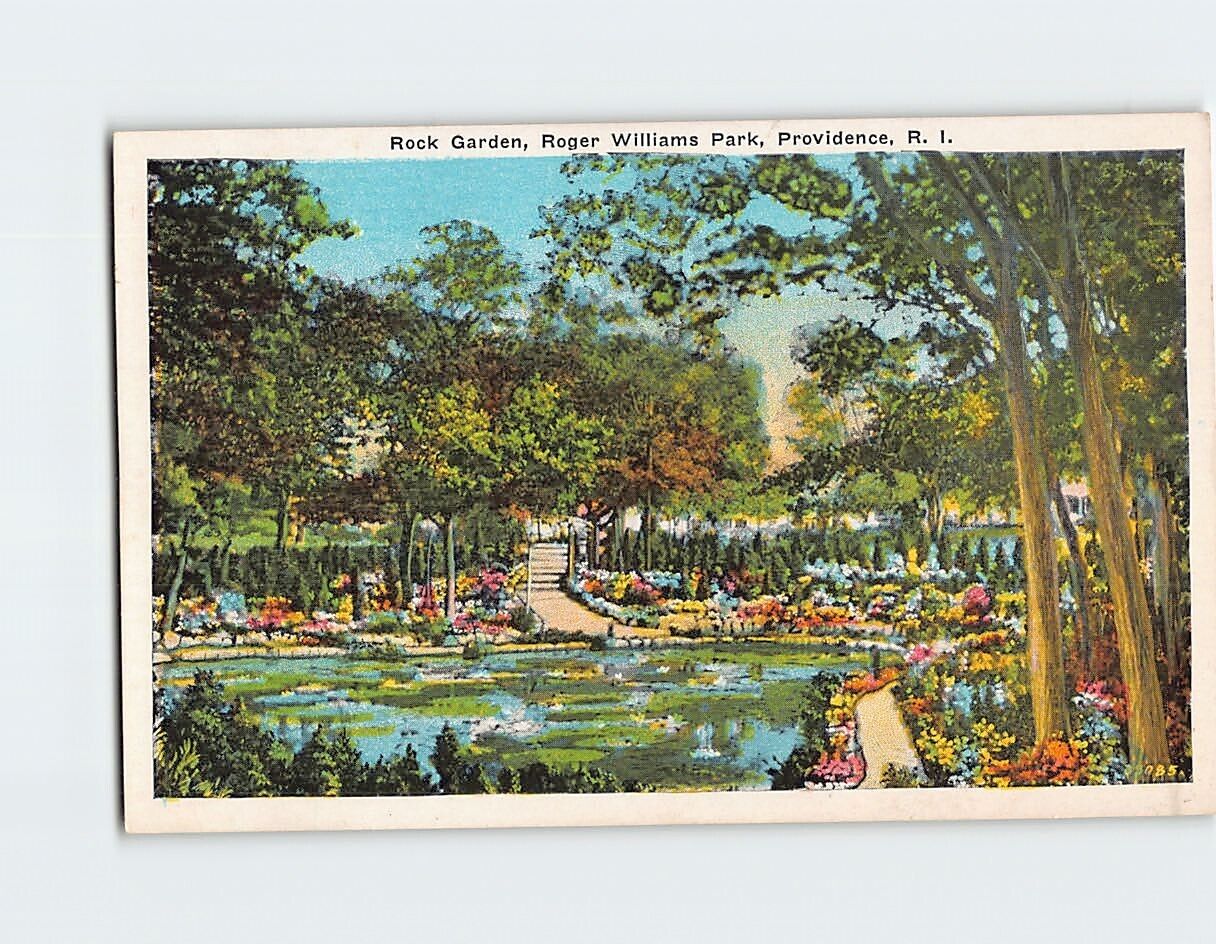 Postcard Rock Garden Roger Williams Park Providence Rhode Island USA