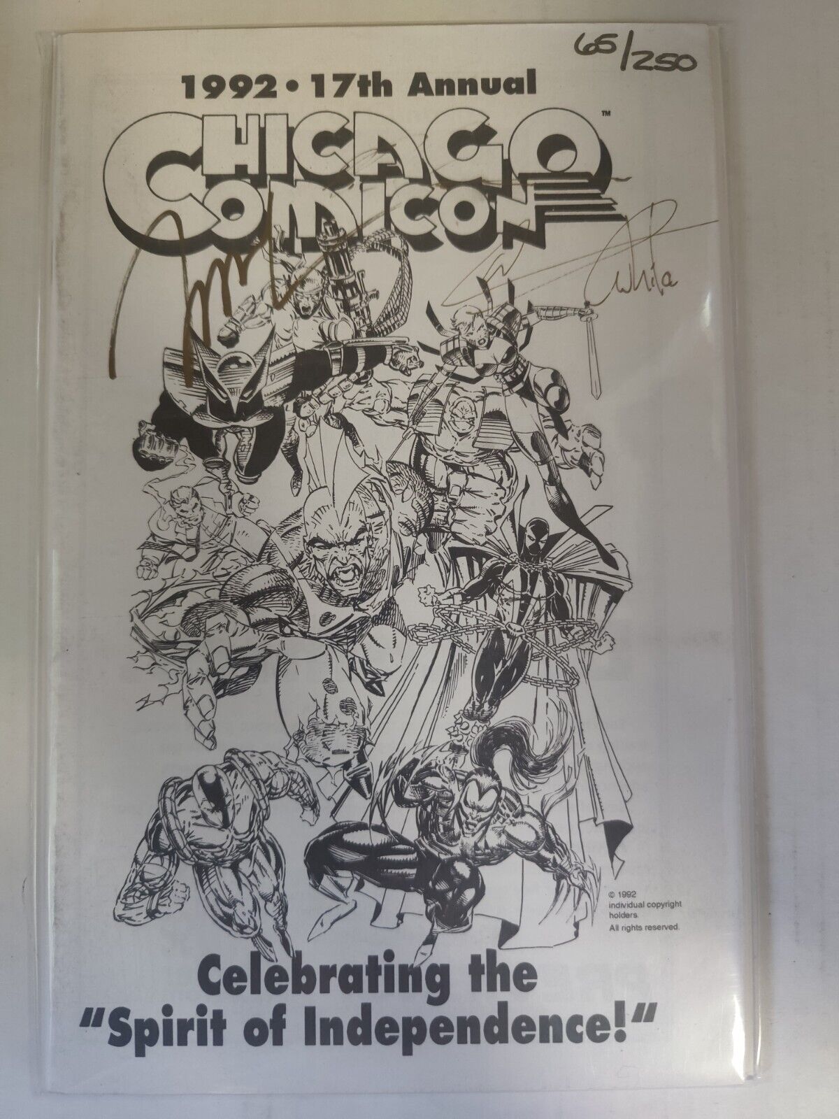 CHICAGO COMICON 1992 SOUVENIR PROGRAM BOOK - SIGNED - EARLY IMAGE COMICS - FN/VF