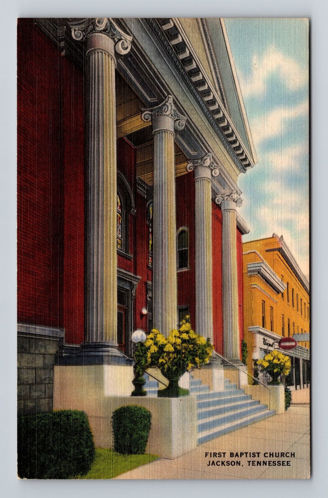 Jackson TN-Tennessee, First Baptist Church, Antique Souvenir Vintage Postcard