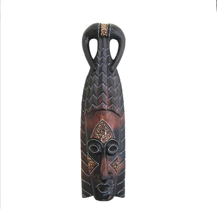 African  Tribal Tiki Mask Wooden Wall Decor For Luck-African American Home Decor