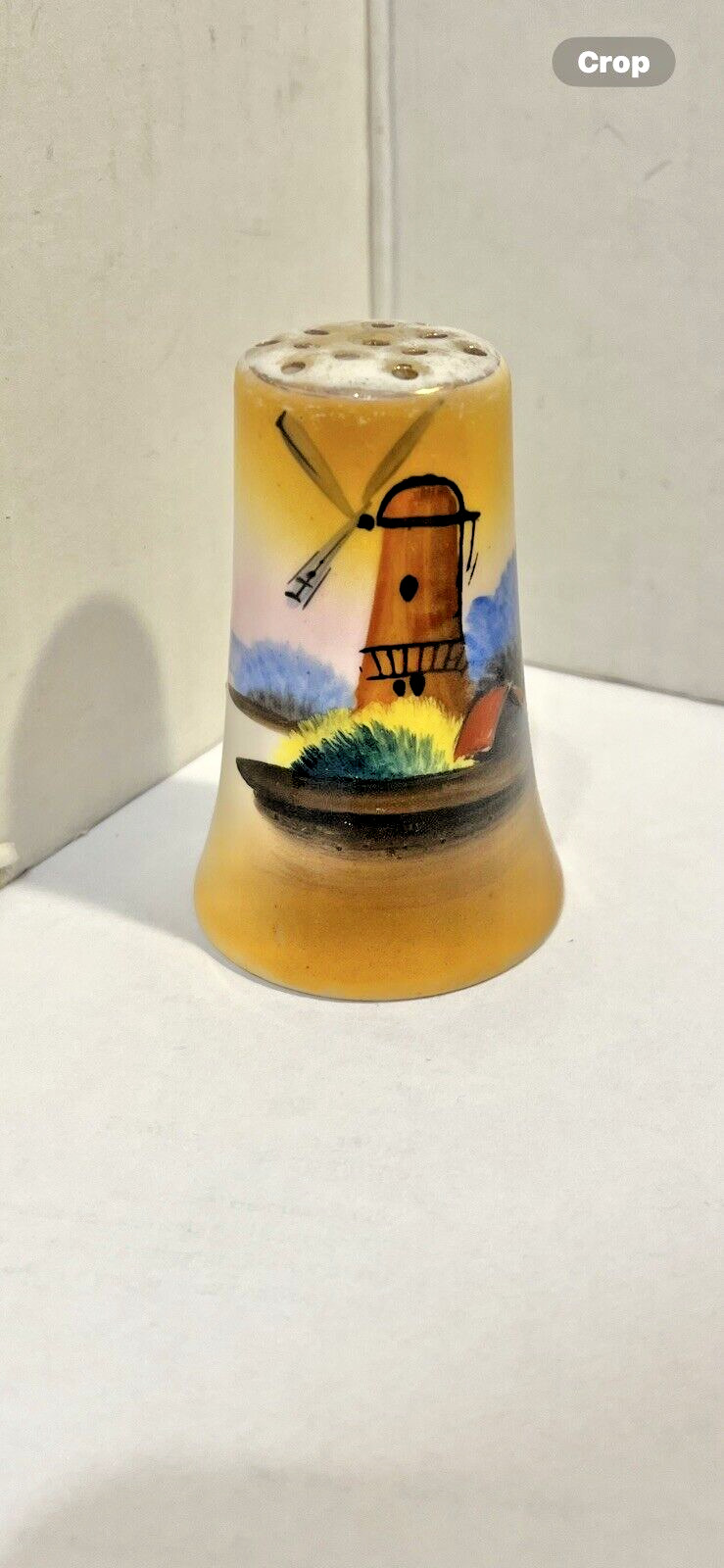 Vintage Colorful Dutch Windmill Scene, Salt or Pepper Shaker