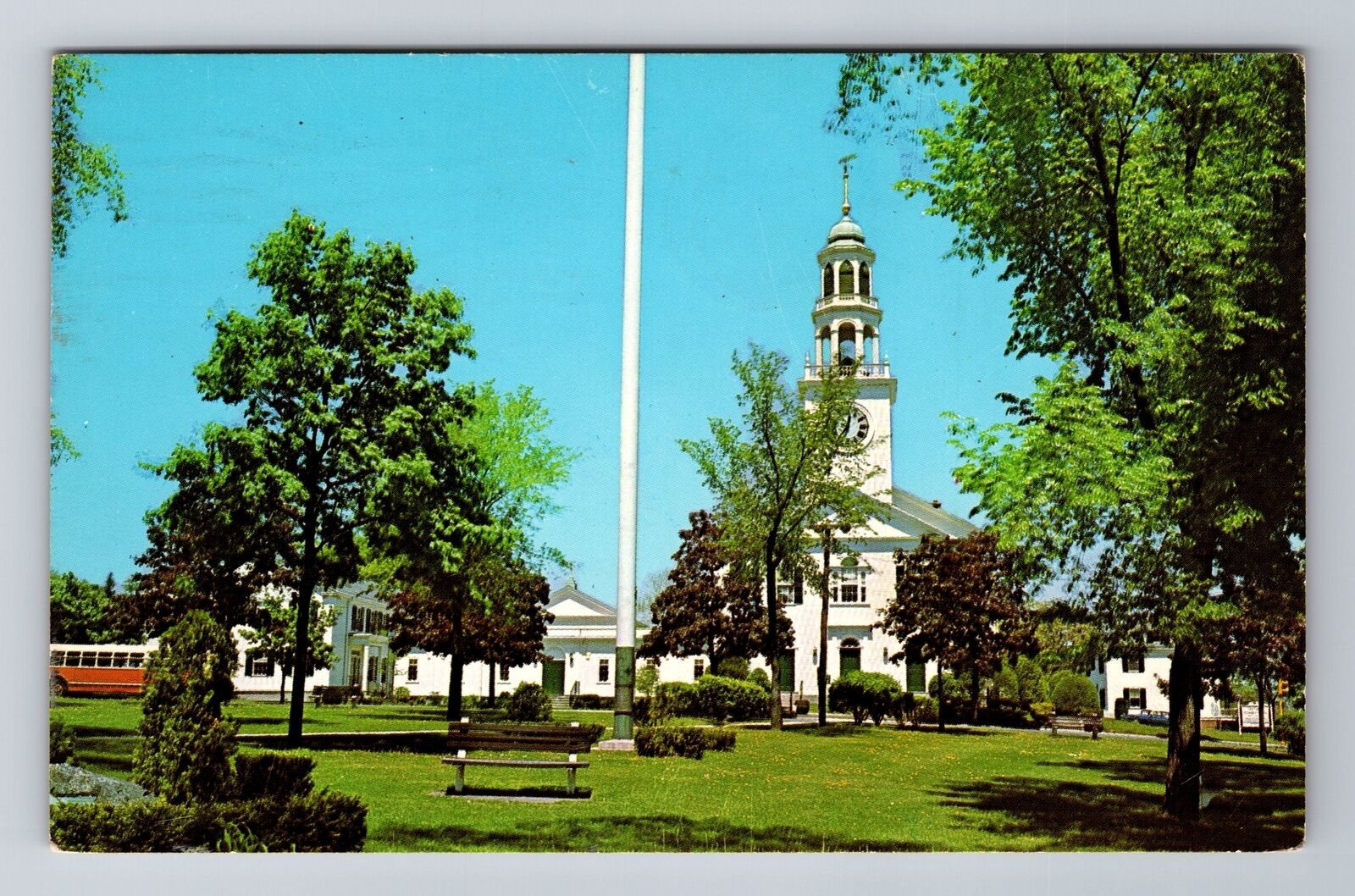 Reading MA-Massachusetts, Methodist Church & Green, Vintage c1968 Postcard