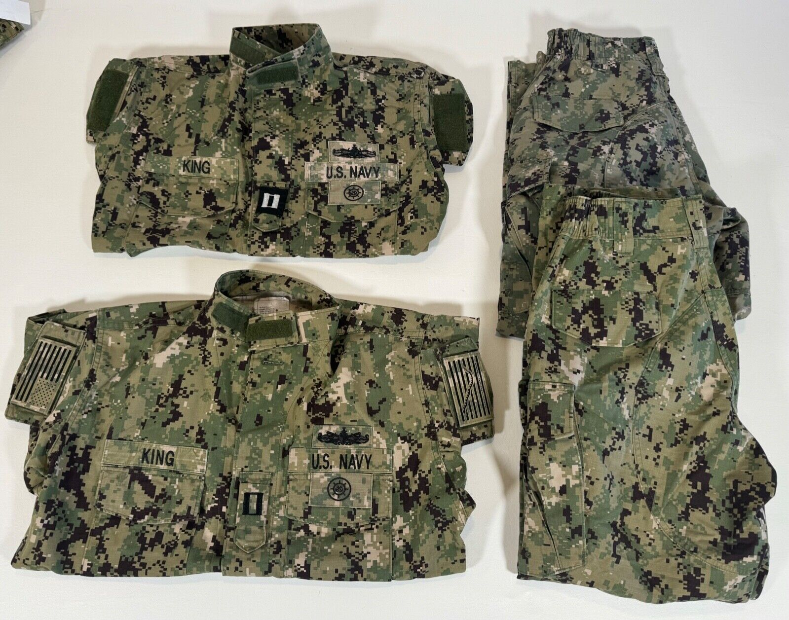 2 Sets US Navy USN NWU Type III Working Uniform Jacket & Pants Medium Regular