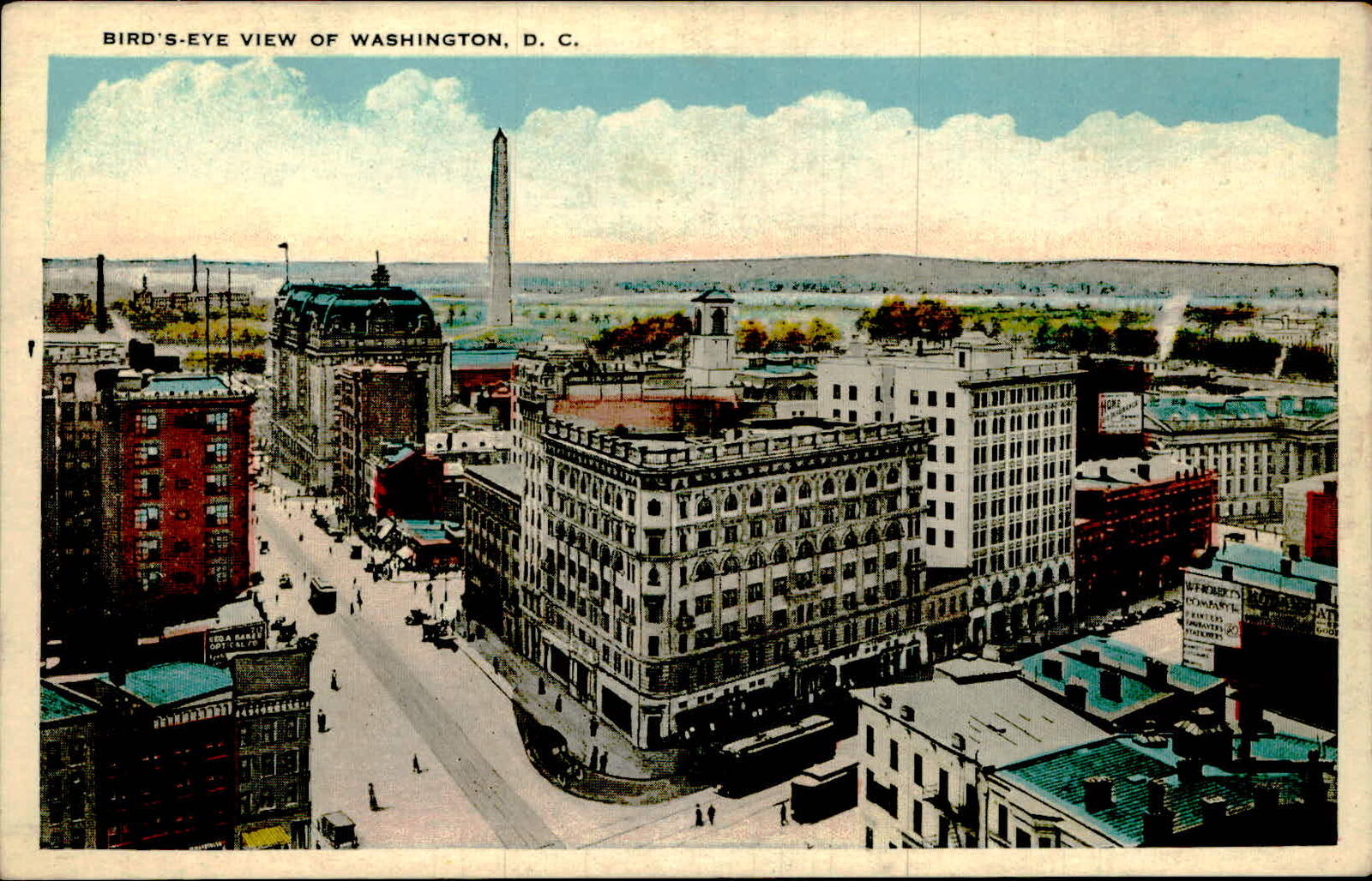 Postcard: BIRD'S EYE VIEW OF WASHINGTON, D. C. FROA BAN HOME WEROVERTS