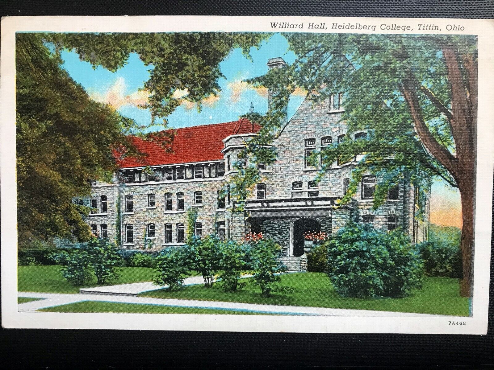 Vintage Postcard 1937 Williard Hall Heidelberg College (Univ.) Tiffin Ohio (OH)