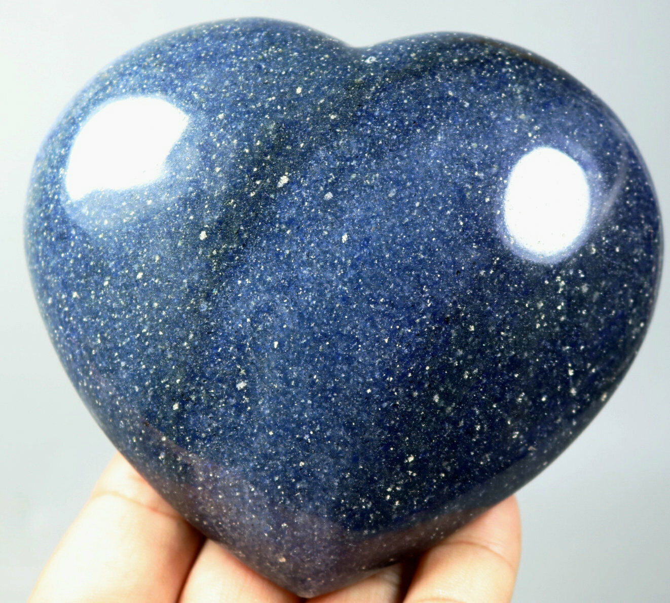 1.18lb Polished blue sandstone heart shape Quartz Crystal The original Healing