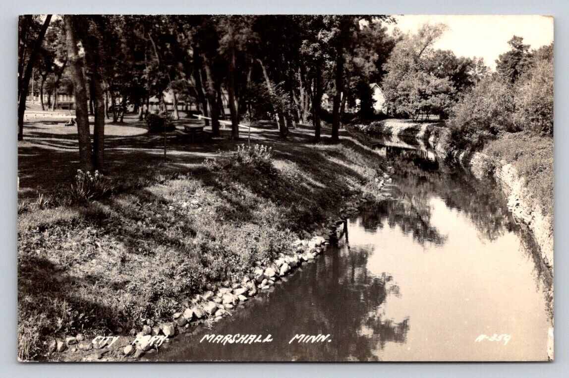 c1949 RPPC Creek Stream Marshall Minnesota  Real Photo P687