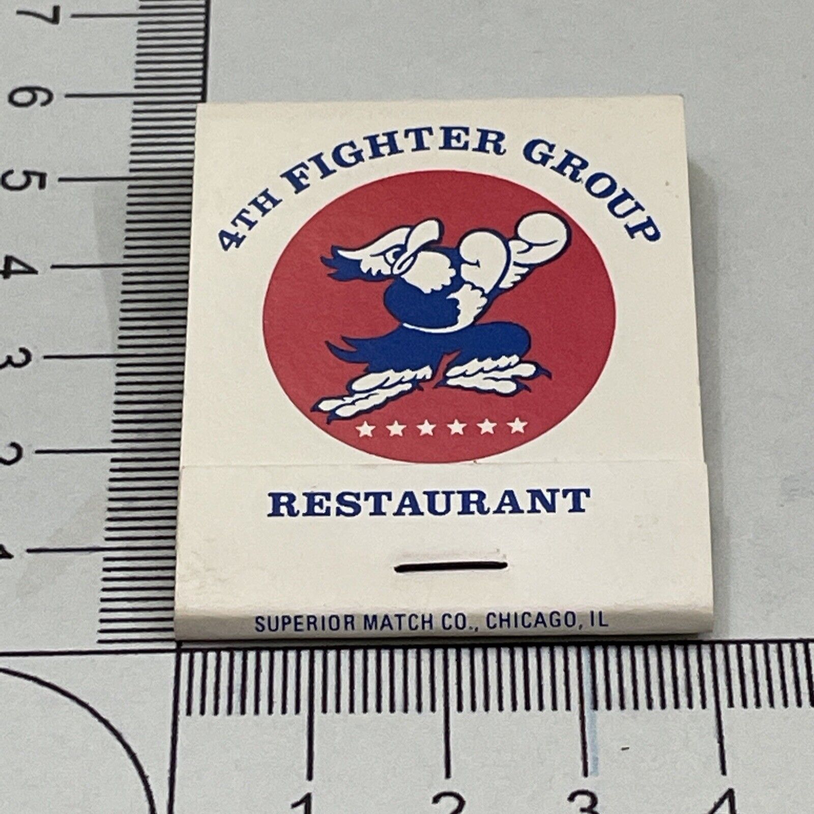 Vintage Matchbook  4th Fighter Group Restaurant  Orlando Executive Airport. gmg