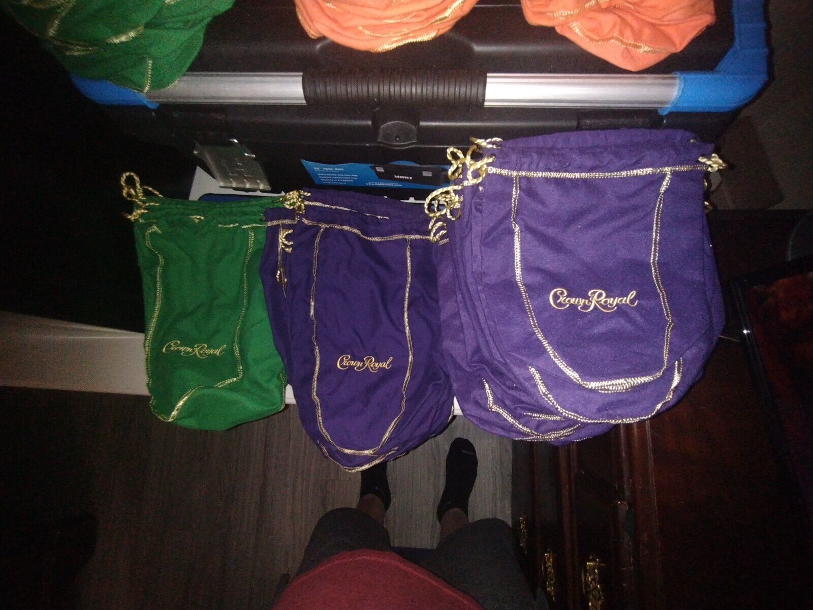 Mixed lot of Crown Royal bags (270 total)