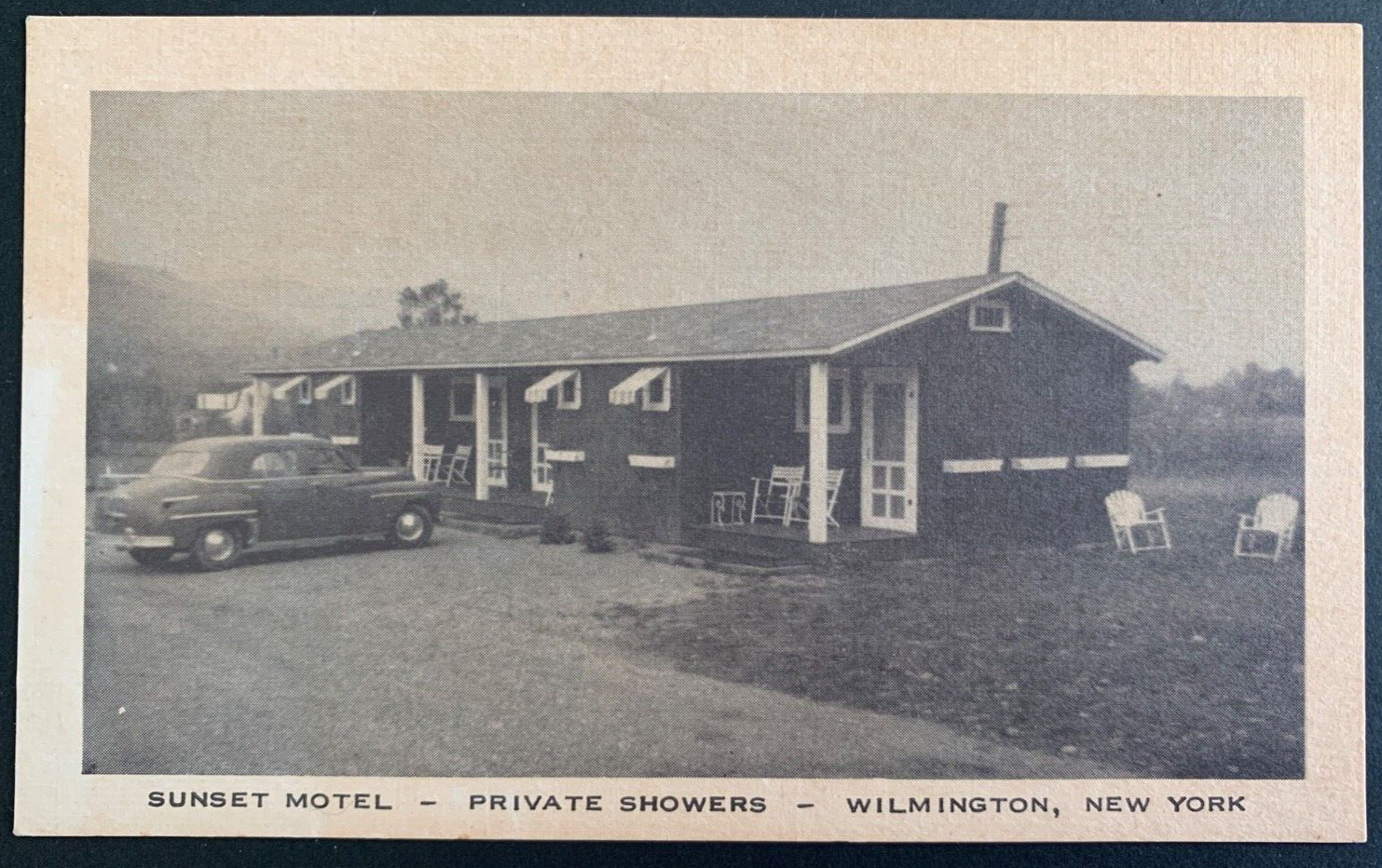 Postcard Wilmington NY - c1950s Sunset Motel