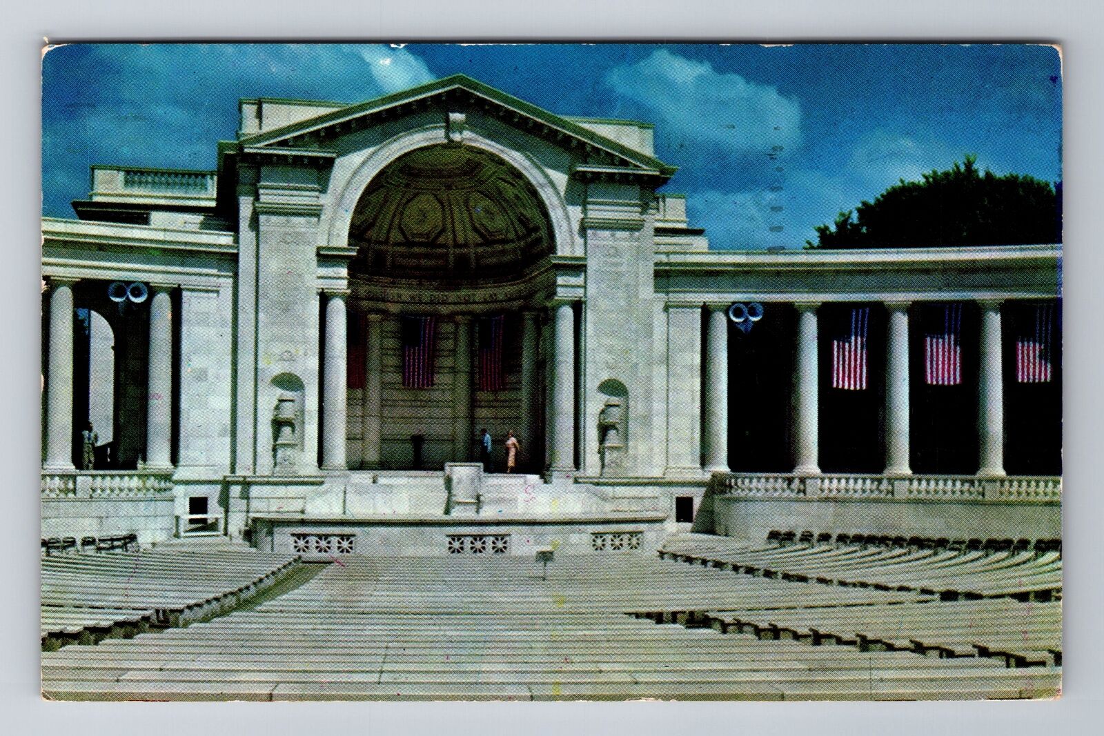Arlington VA-Virginia, Arlington Memorial Amphitheatre, Vintage c1958 Postcard
