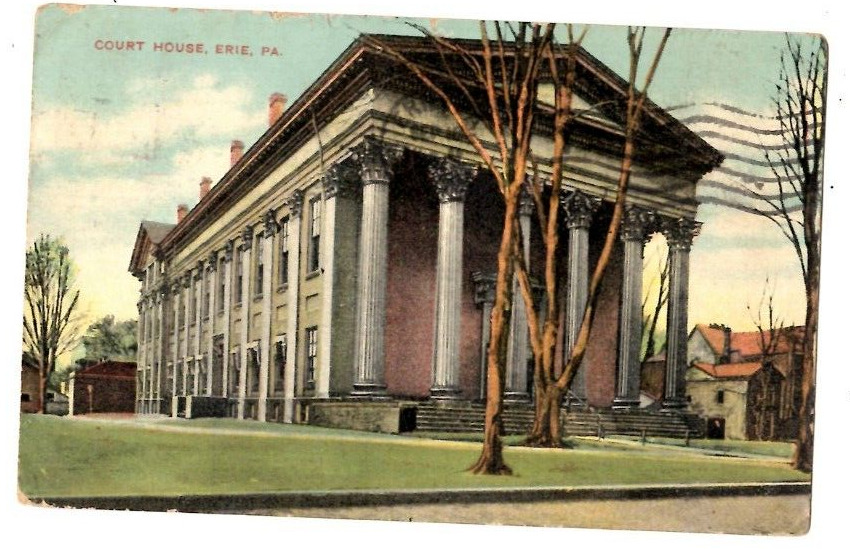 Postcard 1909 Court House Erie PA