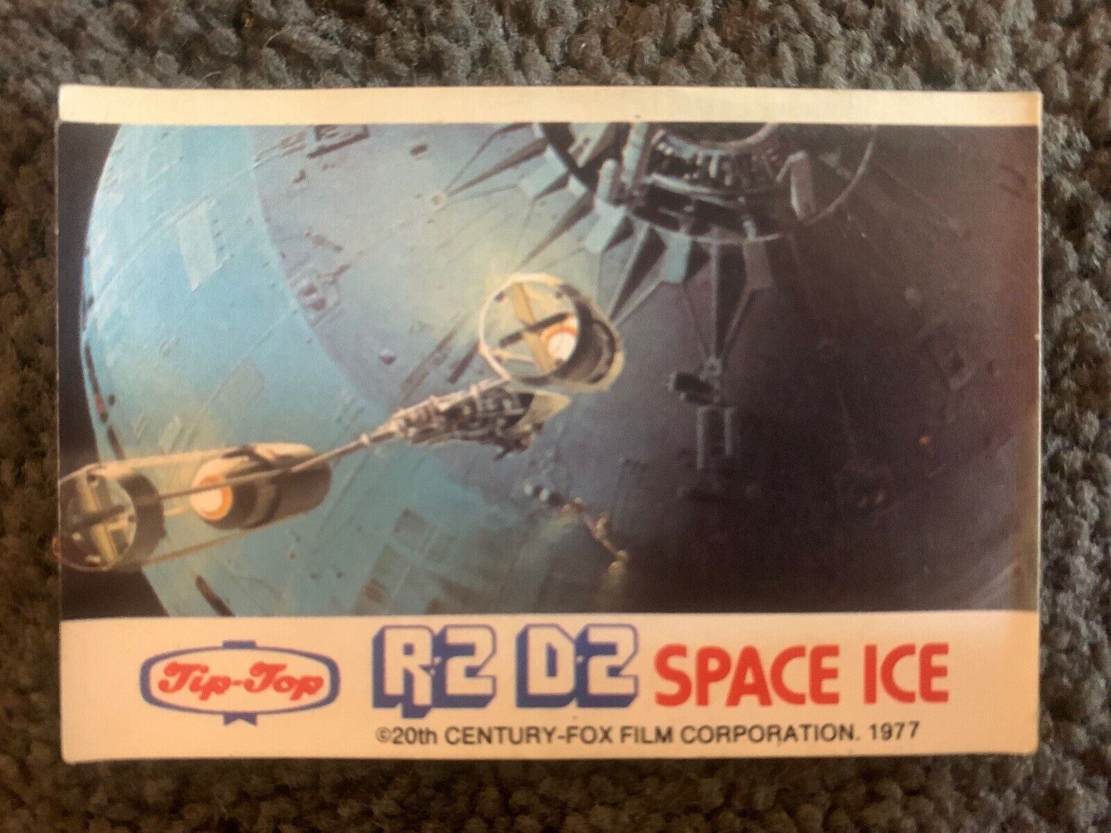 1977 Tip Top Star Wars R2-D2 Space Ice Sticker - Death Star