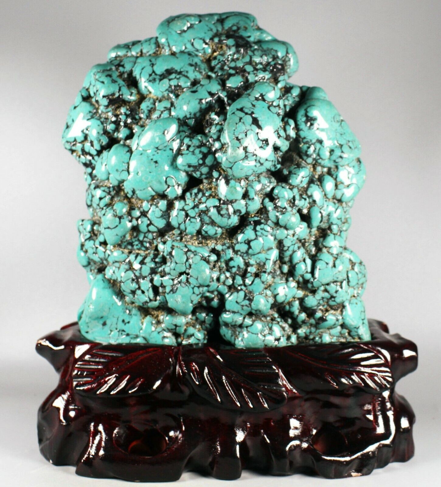 4.84 lb Green turquoise gemstone rough stone Crystal mineral specimen W stand