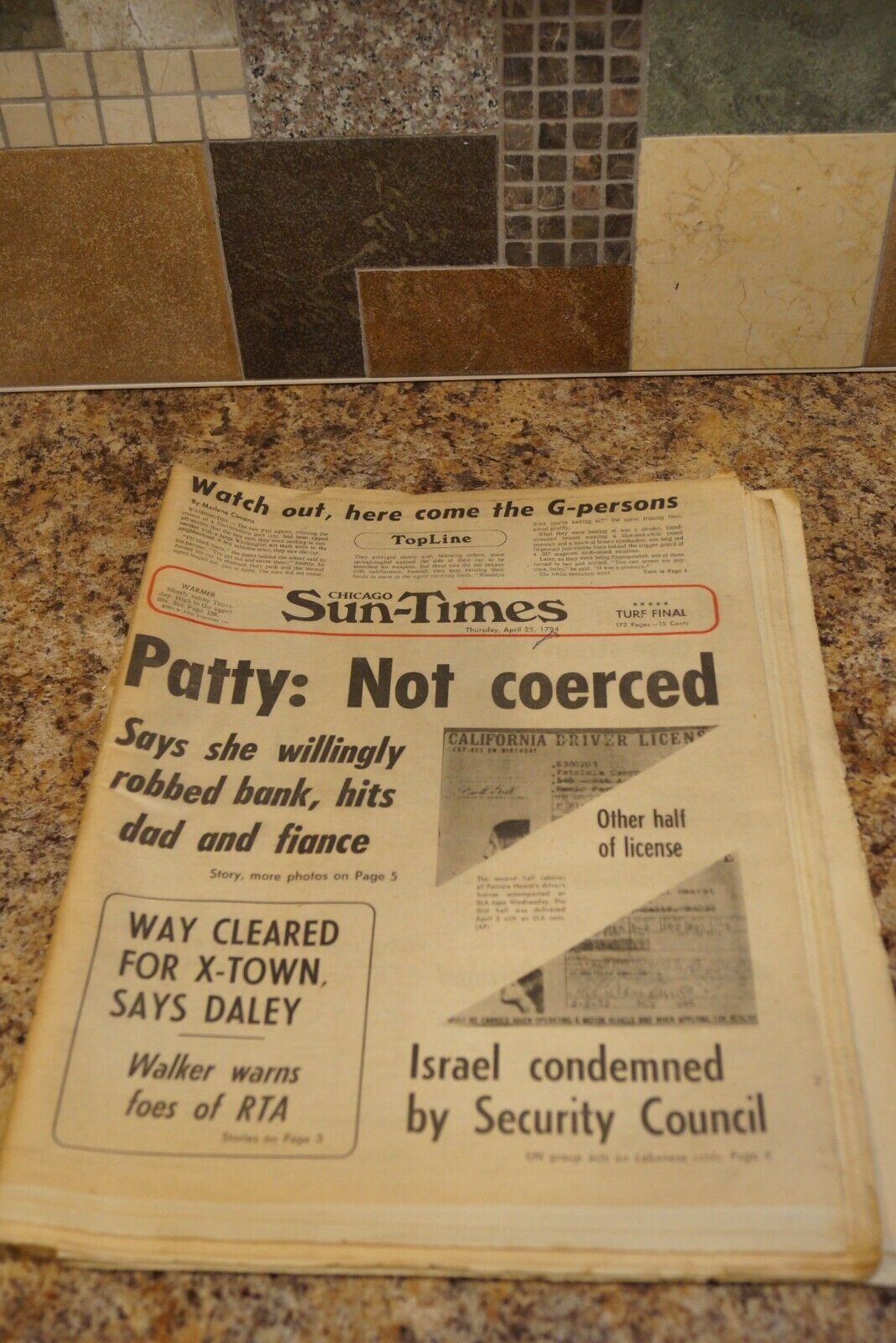 1974 April 25 Chicago Sun-Times Misprint Year.All 172 Pages Intact.READ