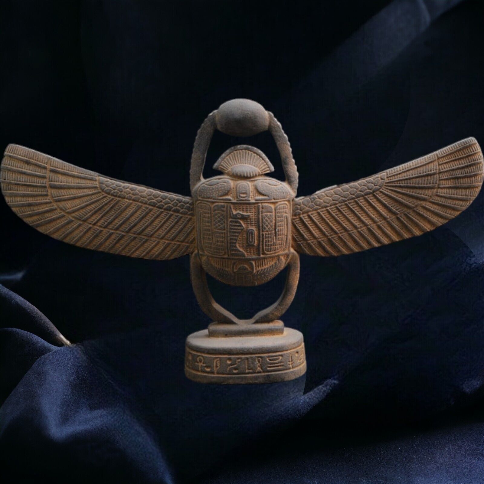 Rare Winged Scarab Artifact - Ancient Egyptian Amulet, Finest Stone Craftsmansh