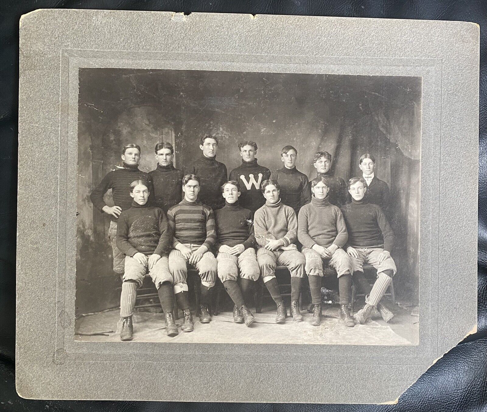 1904 Washington University Huskies Football Team Cabinet Card 2 MLB Brinker Shaw
