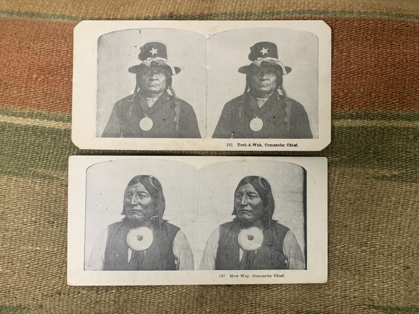 Antique Native American Comanche Chief Photographs/Stereographs - 19th Century