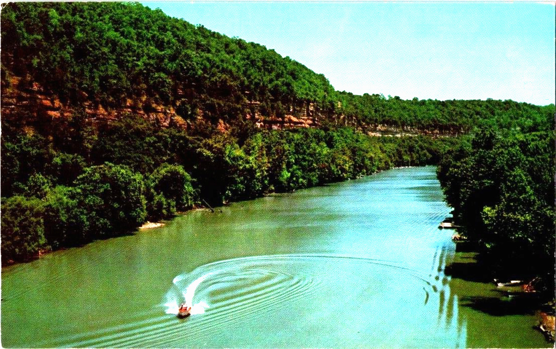 Kentucky Palisades river serene view 1963 postcard a50