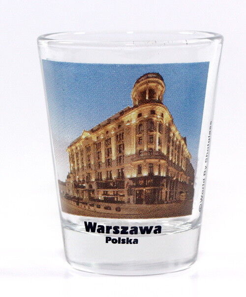 WARSAW WARSZAWA POLAND COLOR PHOTO SHOT GLASS SHOTGLASS