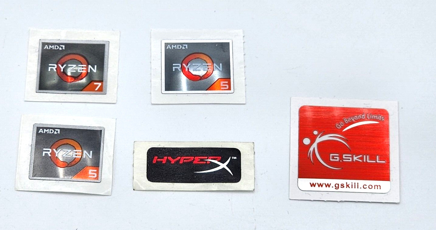AMD Ryzen, HyperX, G.Skill Assortment of PC Stickers