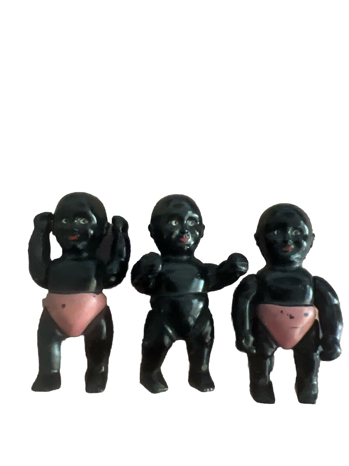 Three Antique Black African Baby Dolls, Circa 1935