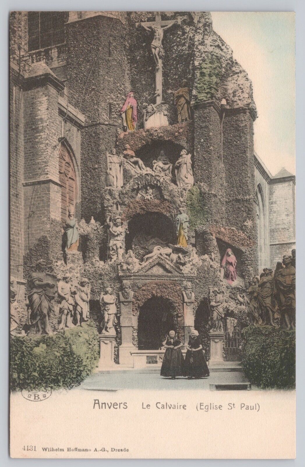 Antwerp Belgium, Le Calvaire Eglise St Paul, Vintage Postcard