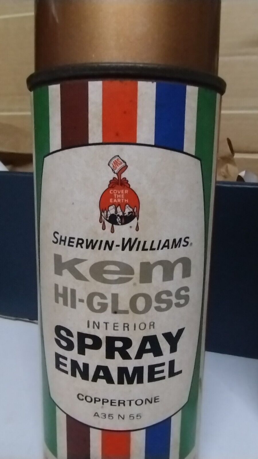 Vintage Sherwin Williams Kem Spray Can Enamel Paint Coppertone Advertisment