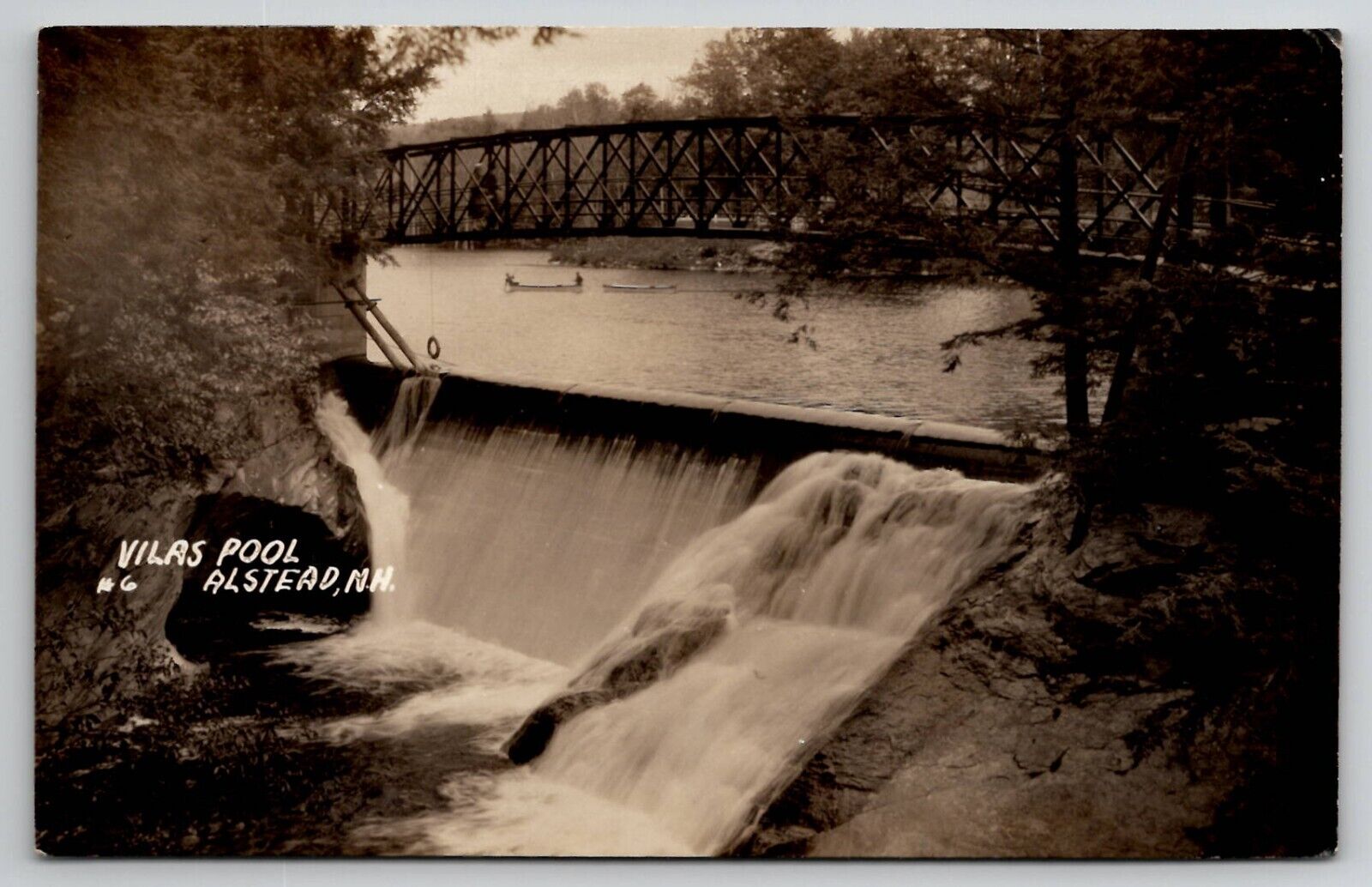 RPPC Vilas Pool Alstead NH New Hampshire 1929 Postcard H25
