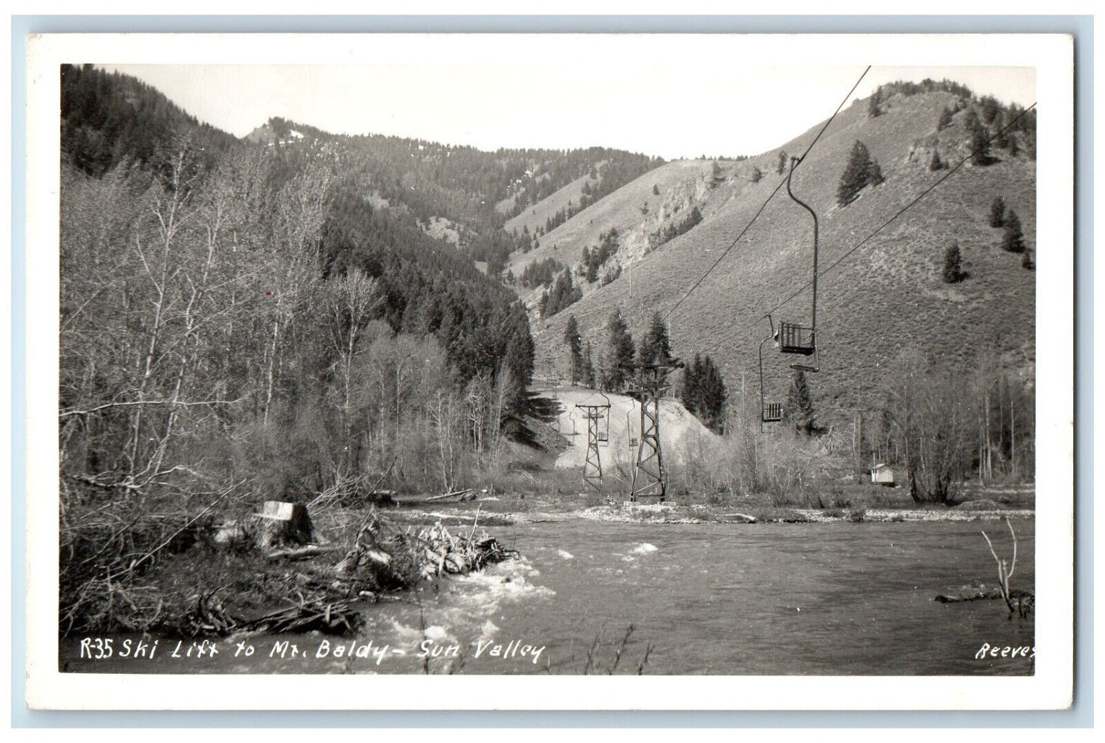 California CA Postcard Lift to Mt. Baldy Sun Valley c1950's RPPC Photo