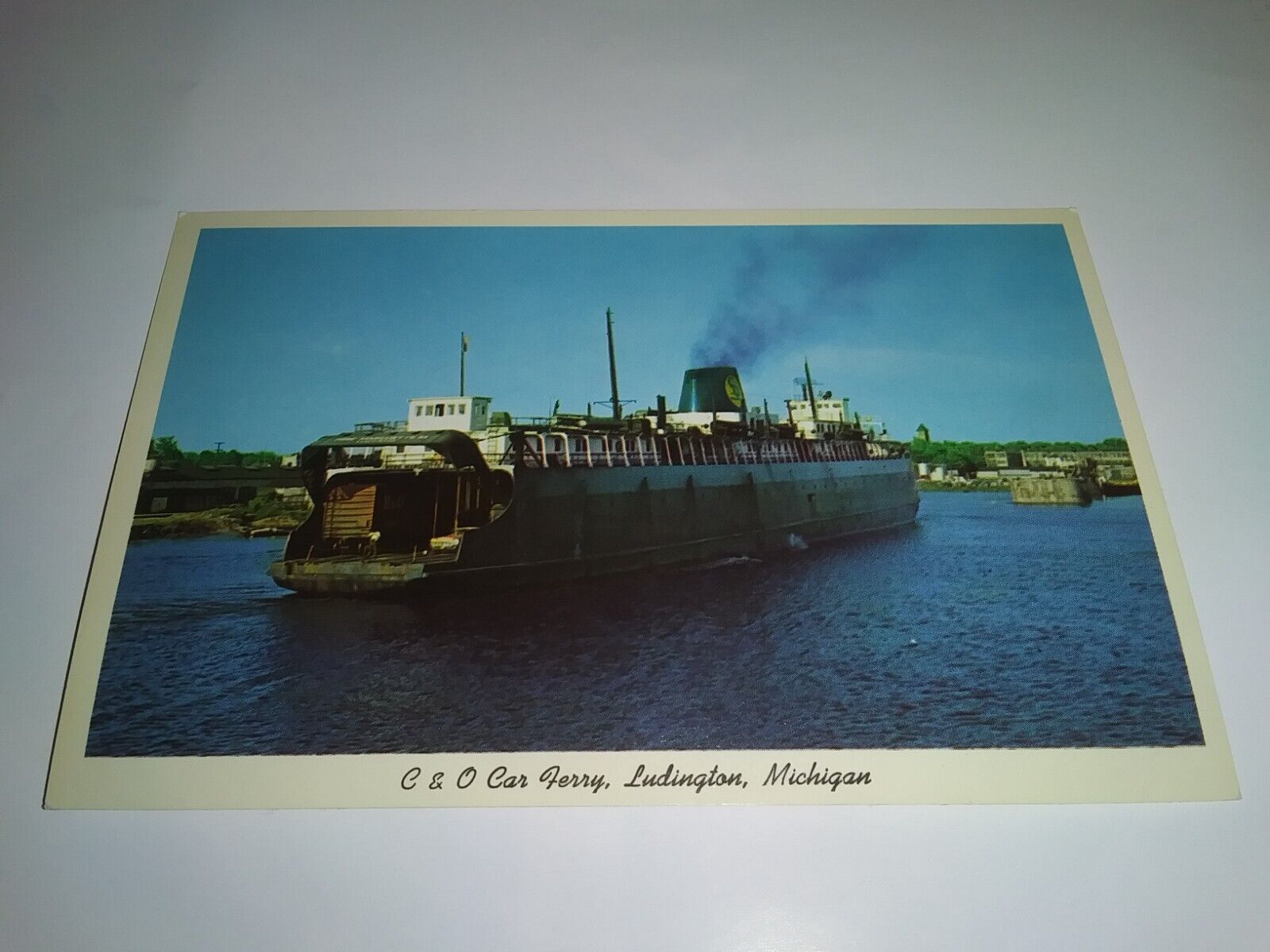 Vintage C & O Car Ferry Ludington Michigan Postcard