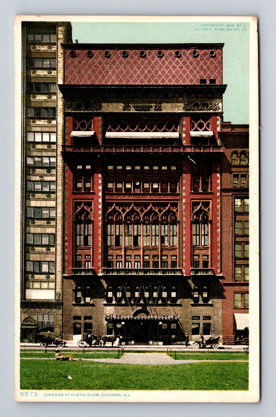 Chicago IL-Illinois, Chicago Athletic Club, Antique Souvenir Vintage Postcard