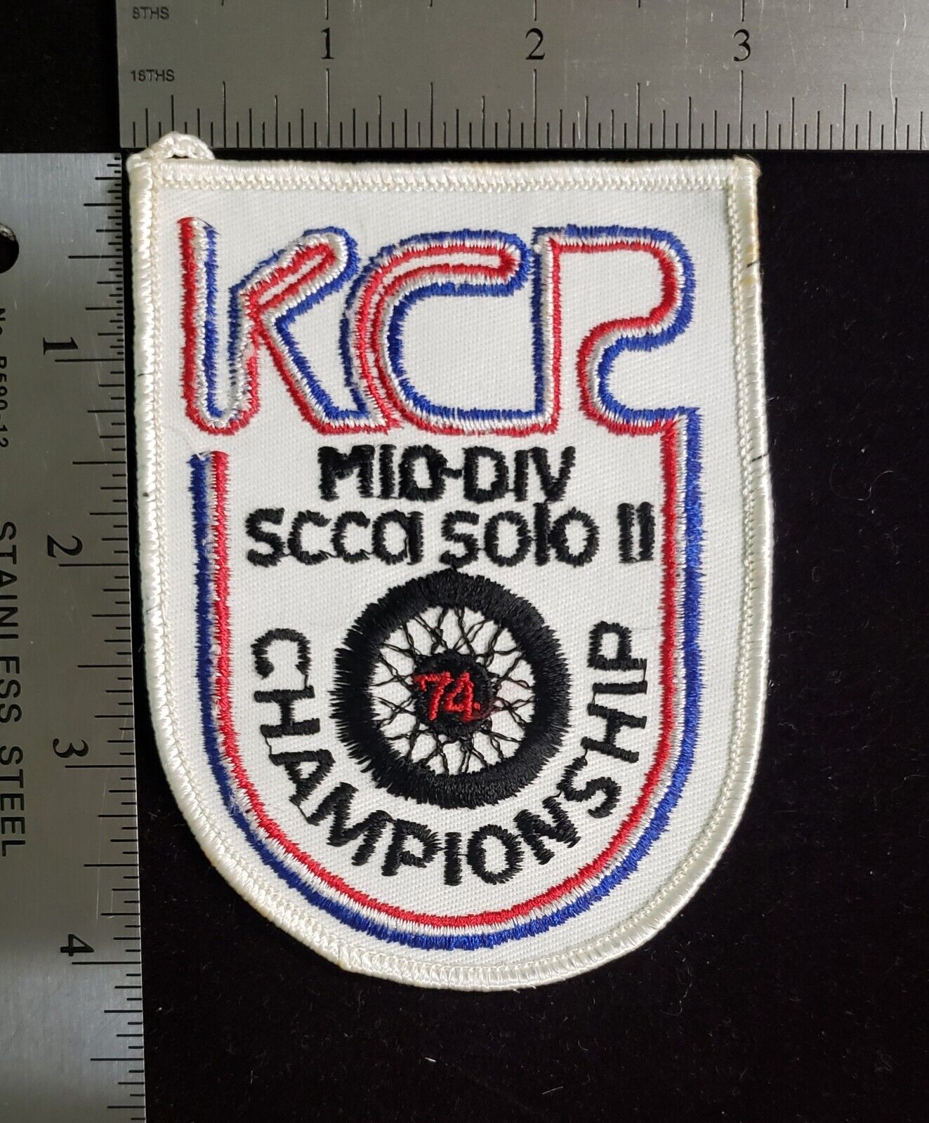 SCCA KCR Midiv Solo II Championship 1974 - Embroidered Racing Patch