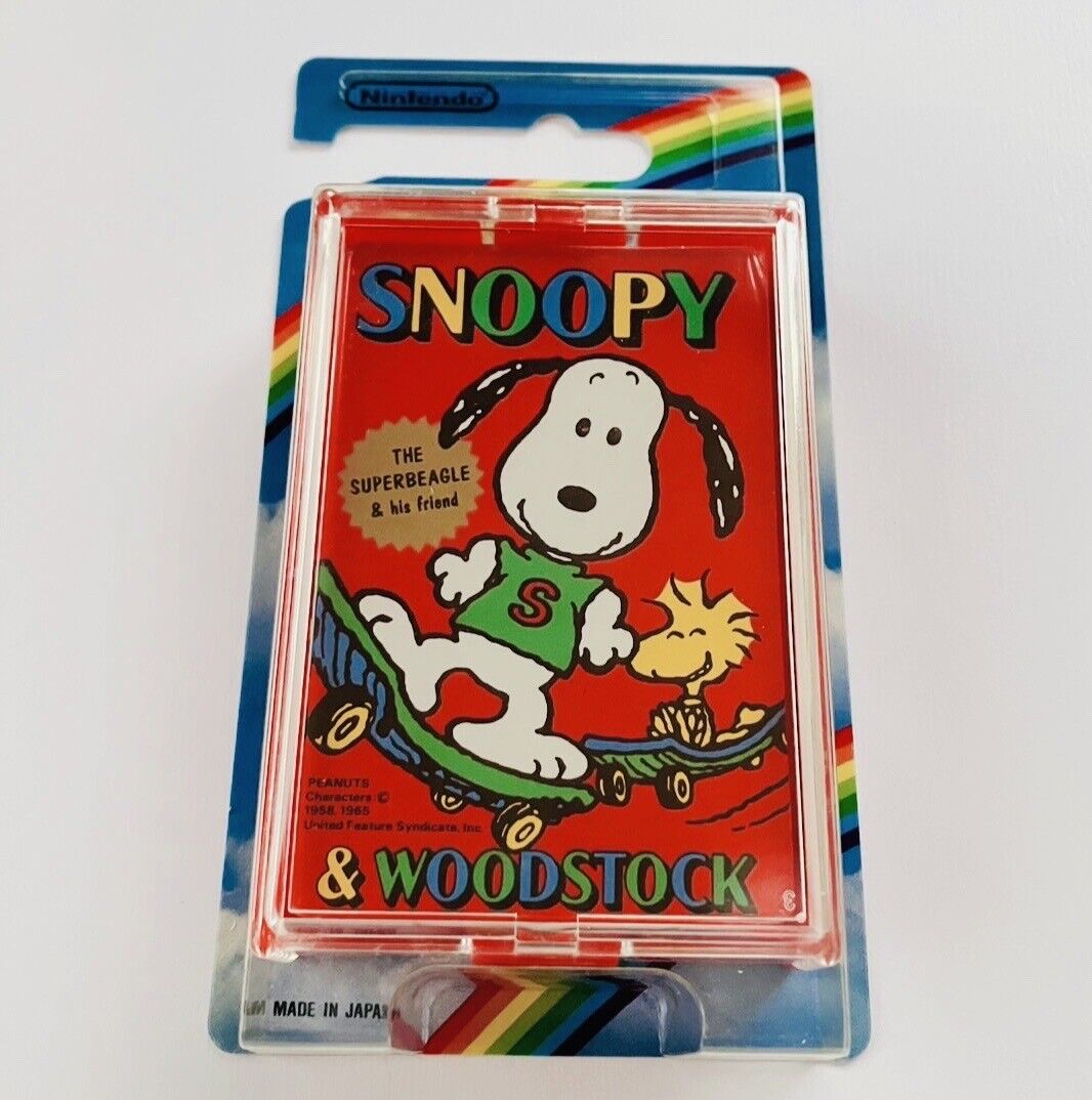 Nintendo Snoopy plastic playing cards with Woodstock on Skateboard very rare