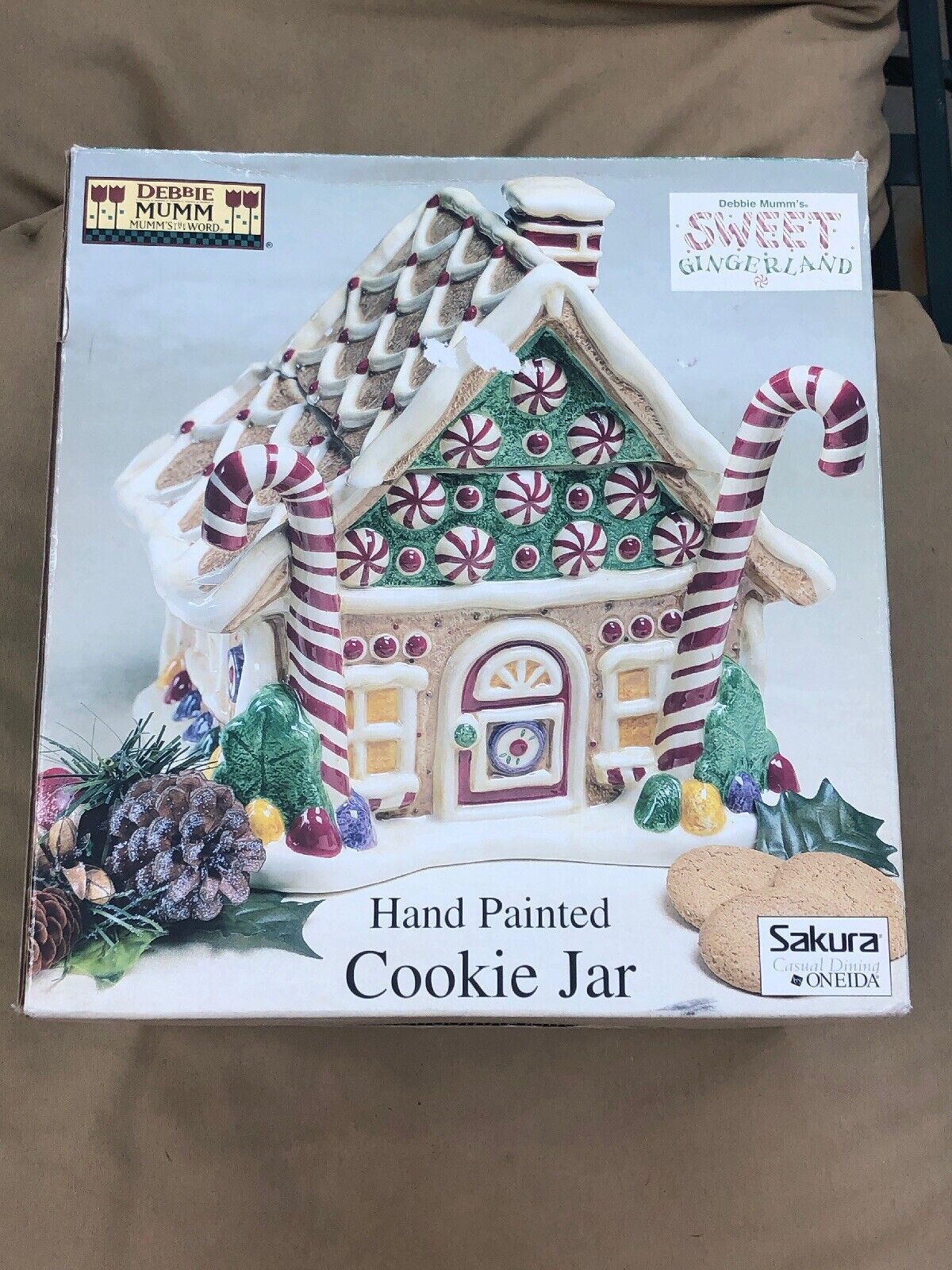 Debbie Mumm Cookie JAR sweet Gingerland and hand painted New In Box