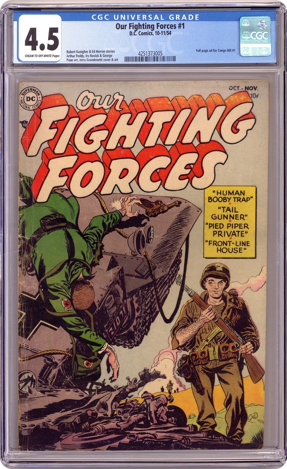 Our Fighting Forces #1 CGC 4.5 1954 4251373005