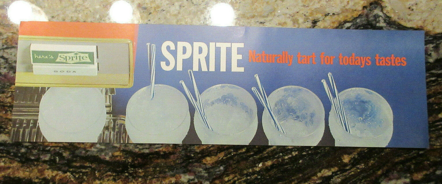 Vintage Sprite Naturally Tart Soda Sign Tranparent transparency Advertisment Nos
