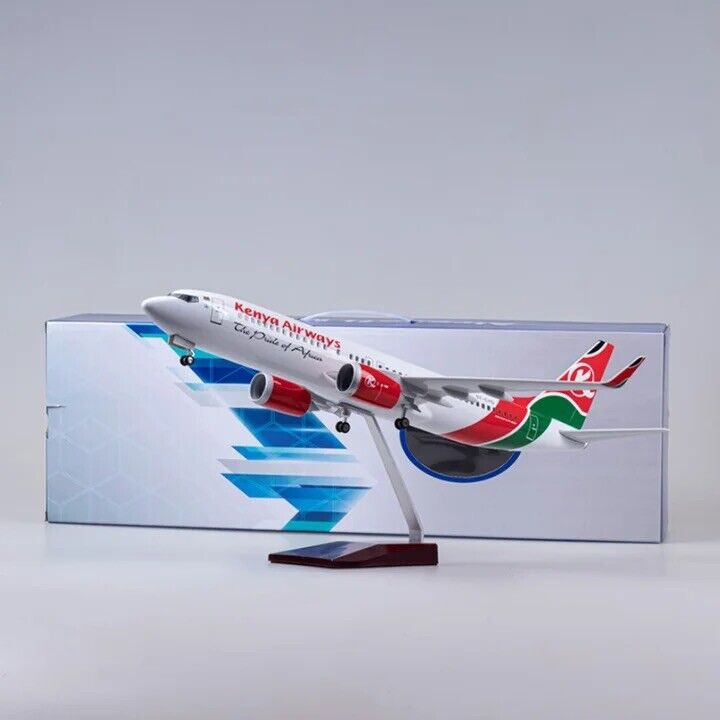 1/85 Scale Airplane Model - Kenya Airways Boeing B737 MAX Aircraft With LEDs