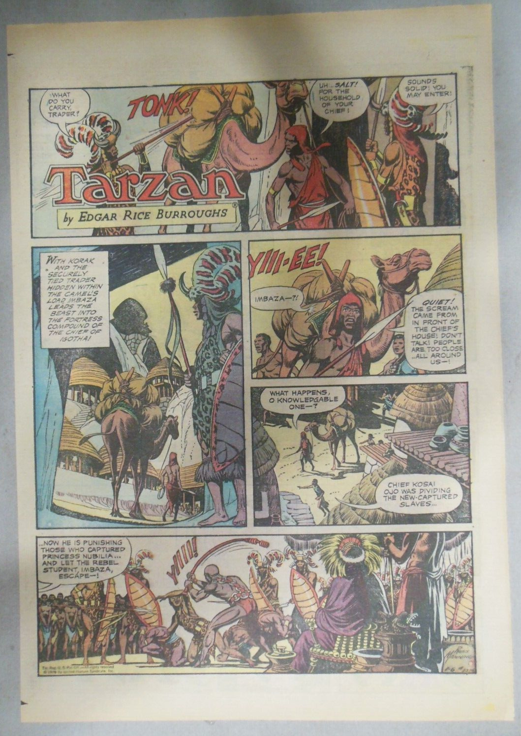 (43/52) Tarzan Sunday Pages  by Russ Manning from 1974 All Tabloid Page Size