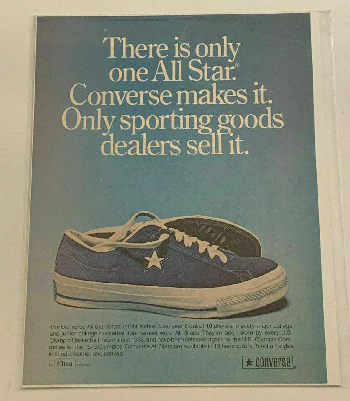 Converse All Star Basketball Shoes 1974 Sneakers Vintage Magazine Print Ad
